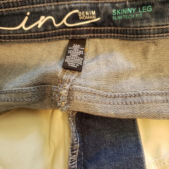 Embellished International Concepts Skinny Style Jeans Destructed - Picture 8 of 15